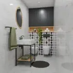 Zidne pločice sjaj bele i tamne dekoracije