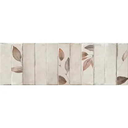 Lumina Block Cream Decor 24.4x74.4 pločica dekorativni dizajn lumina block cream decor bež pločica sa listovima