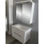 Viseći kupatilski ormarić 75 cm beli  Moderni ormarić za kupatilo sa dve fioke