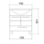 Slika Nada Ormarić sa umivaonikom (750BX)