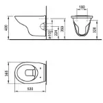 zidna rimless wc šolja keramika