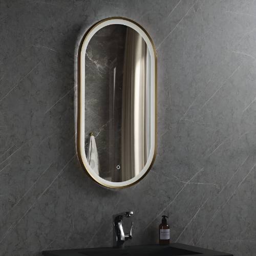 Zlatno LED ogledalo 50x90