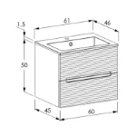 Picture of Rigo 600BX Bianco Neve Lavabo E-8005-60