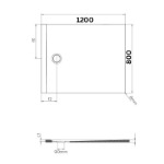 Pravougaona tuš kada 80x120 bež