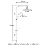 Usponski tuš hrom crna