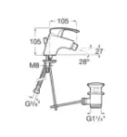 Stojeća slavina za bide Monodin
