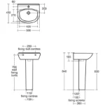 Ovalni beli lavabo 50 cm