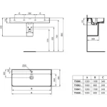 Pravougaoni lavabo 100 cm