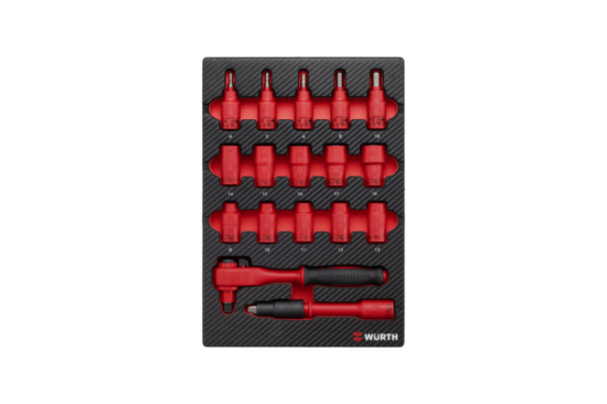 6-delni set dolgih natičnih ključev 3/8" v karbonski peni