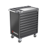 Slika 8-predalni delovni sistemski voziček Basic 8.8 RAL9017 z 256 kosi