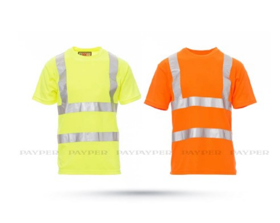 Slika KRATKA DELOVNA MAJICA AVENUE-HI/VIS-FLUO RUMENA-L