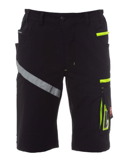 Slika HLAČE KRATKE BERMUDA NEXT-4-WAY-ČRNE/FLUO VEL. 46