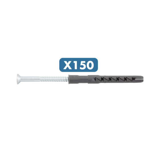 Slika 50 x zidni vložek (10 x 115) + 50 x (10 x 160) + 50 x (10 x 230) z vijaki z ugreznjeno glavo
