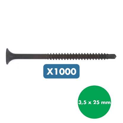 Slika 1000 x vijak za suho montažo, s samovrtalno konico, 3,5 x 25 mm