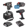 Slika Vrtalni vijačnik 18V ABS/ABH, SDS-plus udarni vrtalnik, USB-C adapter, 2 bateriji, polnilec in torba