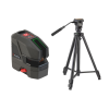 Slika Križni linijski laser z žarkom zelene barve, 2 x 180°,  polnilno baterijo in stojalom nastavljivim od 668 do 1.580mm