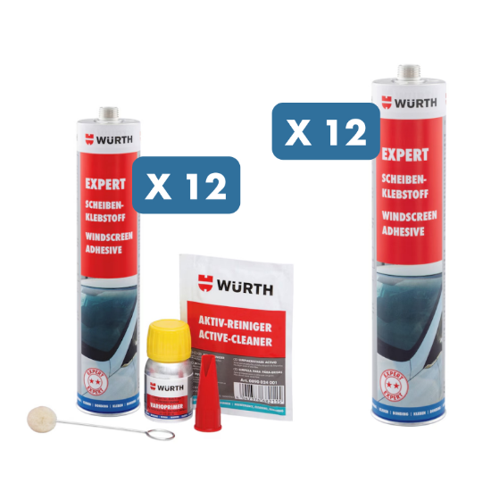 Slika 12 x set lepilo za steklo Expert + 12 kartuš MultiPack