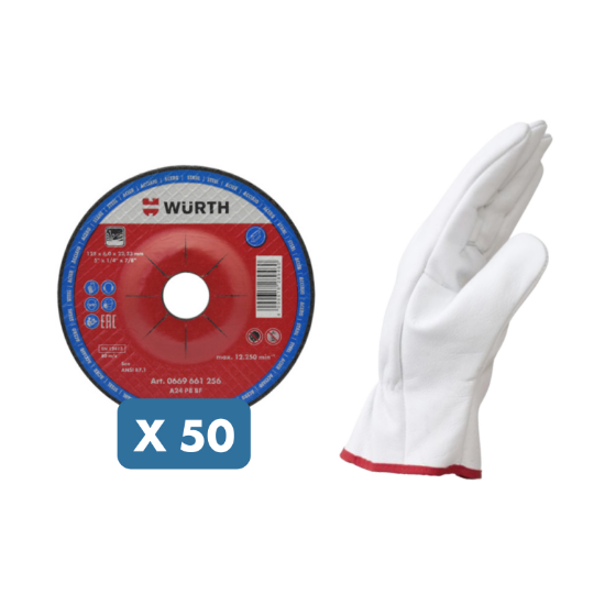 Slika 50 x Basic brusna plošča za železo 230 x 6 mm + zaščitne usnjene rokavice, vel. 10