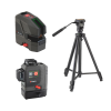 Slika Križni linijski laser z žarkom zelene barve, 2 x 180°/3 x 360°,  polnilno baterijo in stojalom nastavljivim od 668 do 1.580mm