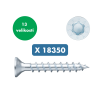 Slika Set za mizarje z 18350 ASSY4 lesnimi vijaki z ugrezno glavo in RW nastavkom