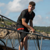 Slika HLAČE DELOVNE KRATKE-BERMUDA PERFORMANCE-ČRNA/RDEČA-MODYF-64
