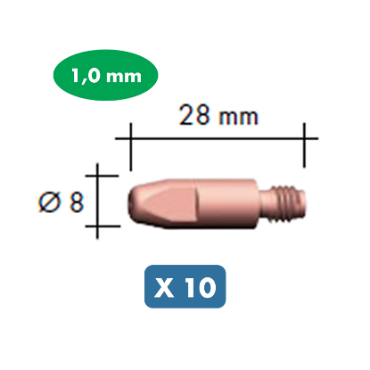 Slika 10 x kontaktna šoba za žico 1,0mm za gorilnik MB24