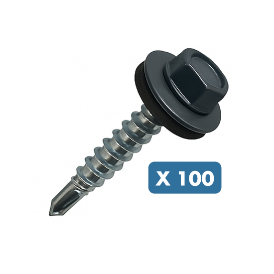 Slika 100 X SAMOVRTALNI KLEPARSKI VIJAK S 6KT GLAVO, 4.8X50, RAL 7016
