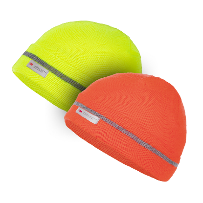 Slika PLETENA NEON KAPA ZA GRADBIŠČA, RUMENA/ORANŽNA