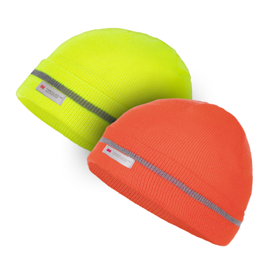 Slika PLETENA NEON KAPA ZA GRADBIŠČA, RUMENA/ORANŽNA