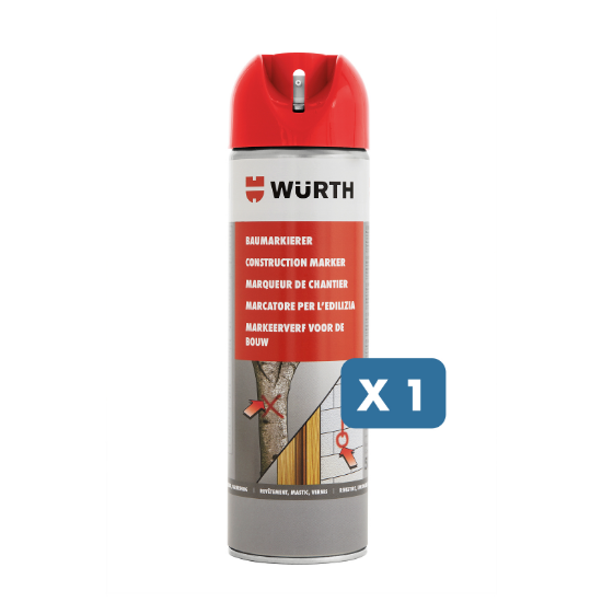 Slika 1 X MARKIRNI SPREJ ZA GRADBIŠČA RDEČ, 500 ML