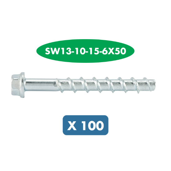 Slika 100 X VIJAK ZA BETON-6KT.-(W-BS/S)-(A2K)-SW13-10-15-6X50      