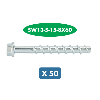 Slika 50 X VIJAK ZA BETON-6KT.-(W-BS/S)-(A2K)-SW13-5-15-8X60