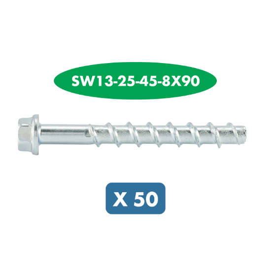Slika 50 X VIJAK ZA BETON-6KT.-(W-BS/S)-(A2K)-SW13-25-45-8X90      