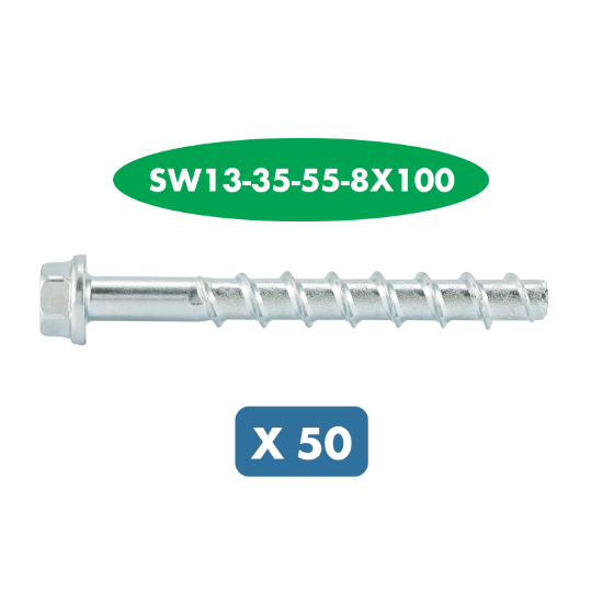 Slika 50 X VIJAK ZA BETON-6KT.-(W-BS/S)-(A2K)-SW13-35-55-8X100