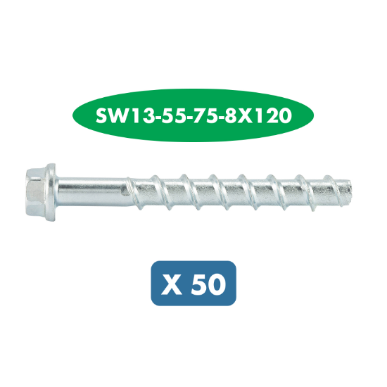 Slika 50 X VIJAK ZA BETON-6KT.-(W-BS/S)-(A2K)-SW13-55-75-8X120     