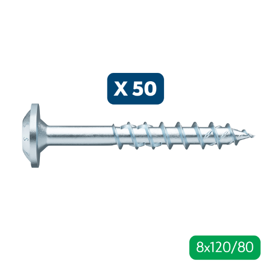 Slika 50 X LESNI VIJAK ASSY4, KROŽNA GLAVA, RW40, 8X120/80