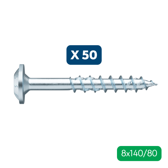 Slika 50 X LESNI VIJAK ASSY4, KROŽNA GLAVA, RW40, 8X140/80