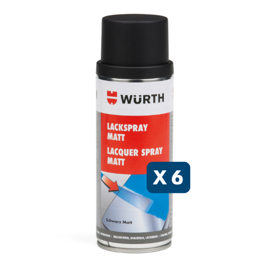 Slika 6 x lak sprej, mat črn, 400 ml