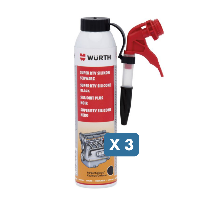 Slika Super RTV silikon črne barve, (3 x 200 ml)