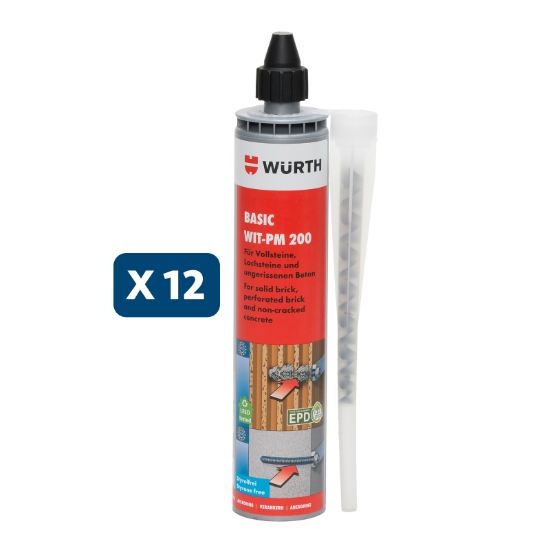 Slika 12 x dvokomponetna sidrna masa WIT-PY (300 ml) za nezahtevna sidranja v polne/votle materiale