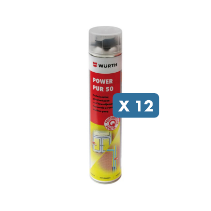 Slika 12 x montažna PU pena Power PUR 50, 750 ml