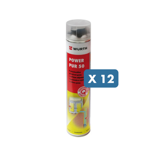 Slika 12 x montažna PU pena Power PUR 50, 750 ml