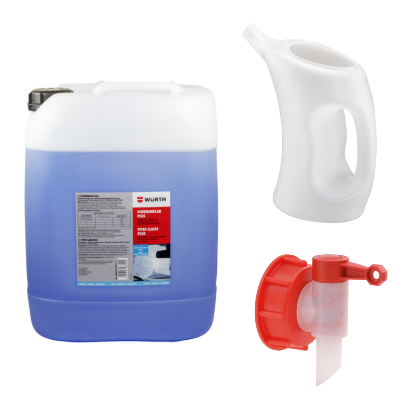 Slika Čistilo za vetrobransko steklo (20 L) + izlivna pipa in posoda z merilno skalo (2 L)
