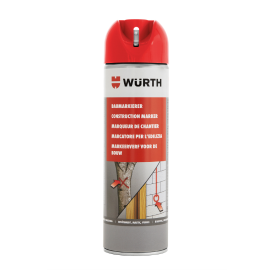 Slika Gradbeni označevalni sprej, 500 ml, rdeč