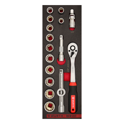 Slika SET ORODJA V PENI SK2 – NASADNI KLJUČI 3/8", 18 KOSOV
