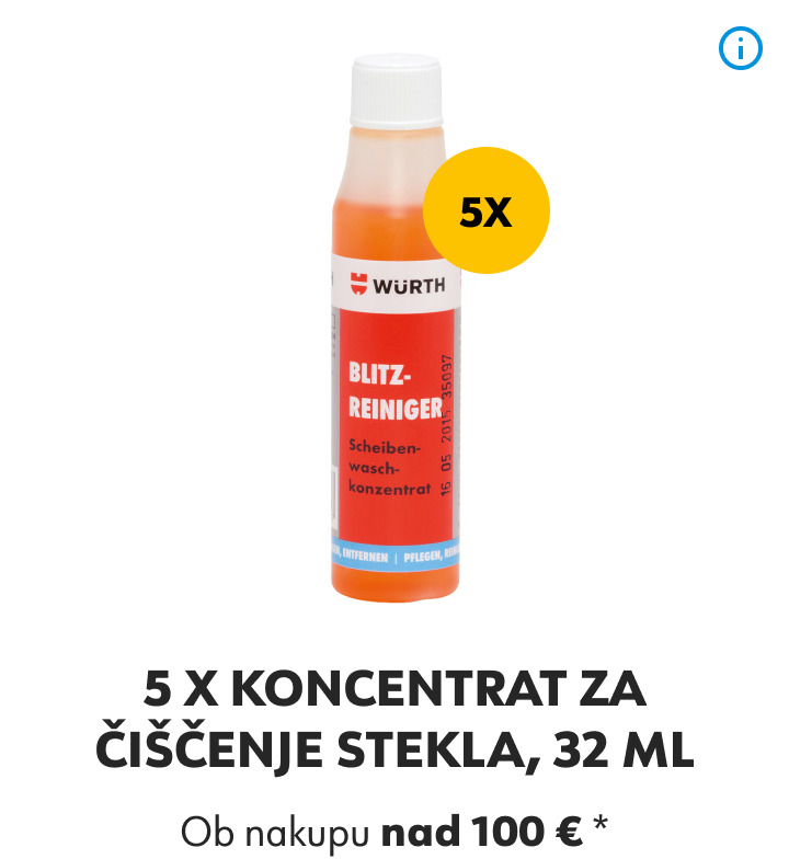 5 x koncentrat za čiščenje stekla