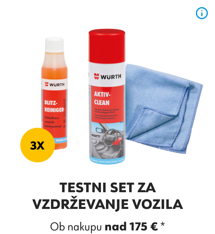 Testni set za vzdrževanje vozila