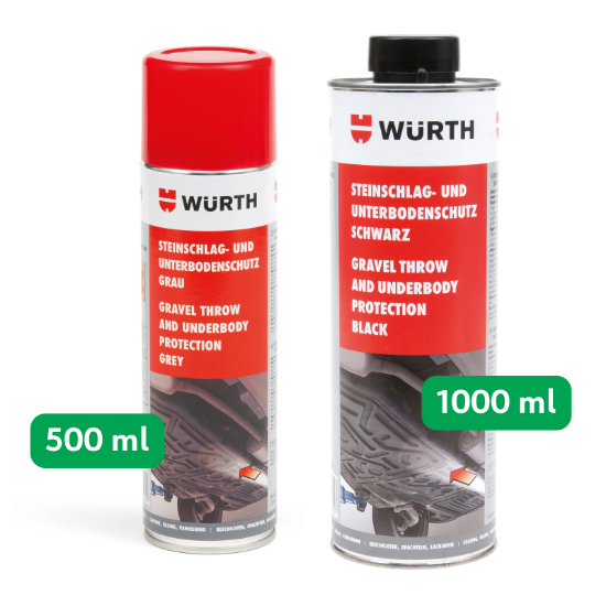 Slika 500/1000 ml prebarvljiv zaščitni premaz za podvozje (črn/siv)