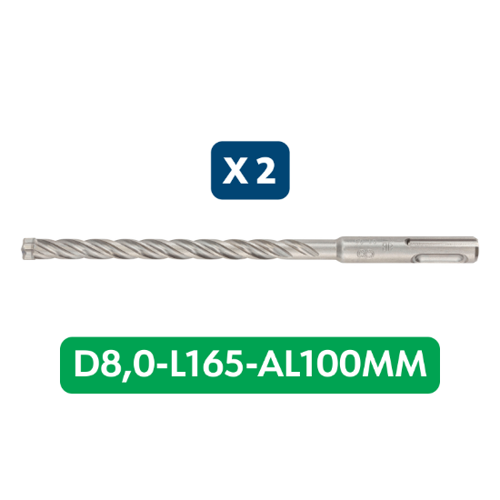 Slika 2 x udarni sveder SDS Plus Quadro, D8,0-L165