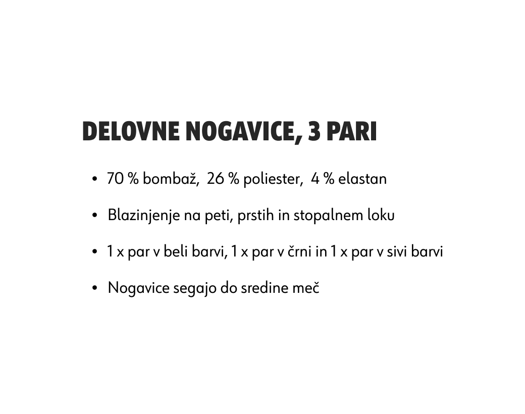 Podrobnejši prikaz delovnih nogavic